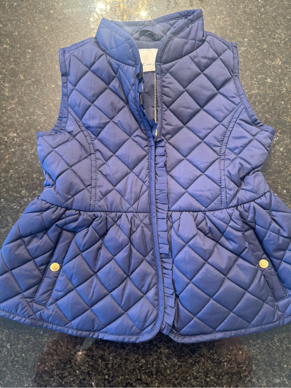 Janie and Jack Navy Quilted Jacket Interior